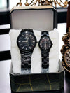 Iik Collection Couple Wrist Watch Two Tone With Black Gold | Quartz