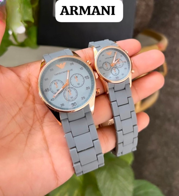 Armani Couple Watch ,stylish Watch Adjustable Strap (with Box)